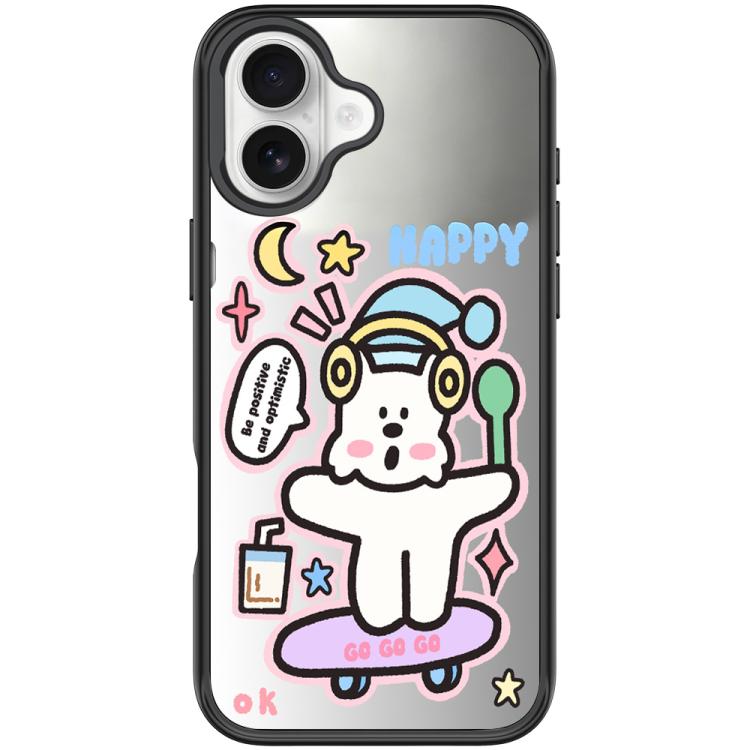 For iPhone 17 Skateboarding Dog Pattern Magnetic Phone Case(Black)
