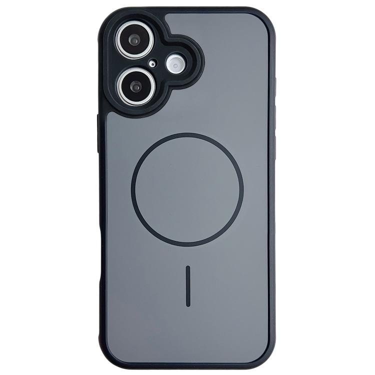 For iPhone 17 Skin Feel Color Blocking Cooling Magnetic Phone Case(Black)