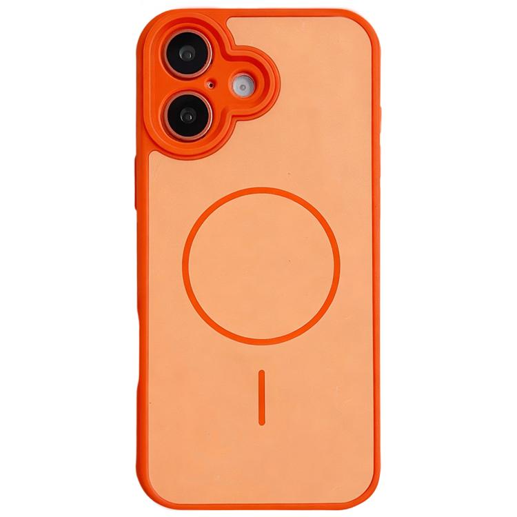 For iPhone 17 Skin Feel Color Blocking Cooling Magnetic Phone Case(Orange)