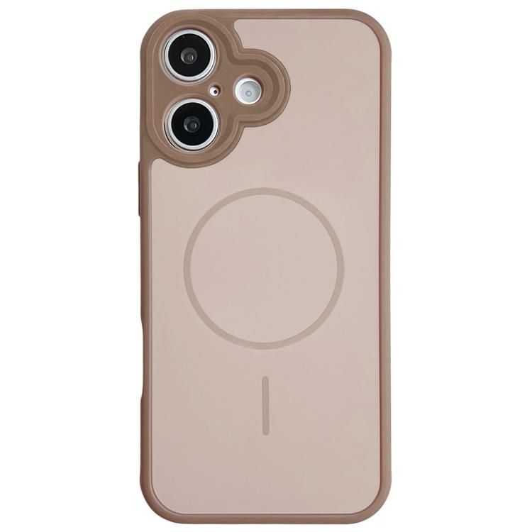For iPhone 17 Skin Feel Color Blocking Cooling Magnetic Phone Case(Rose Pink)