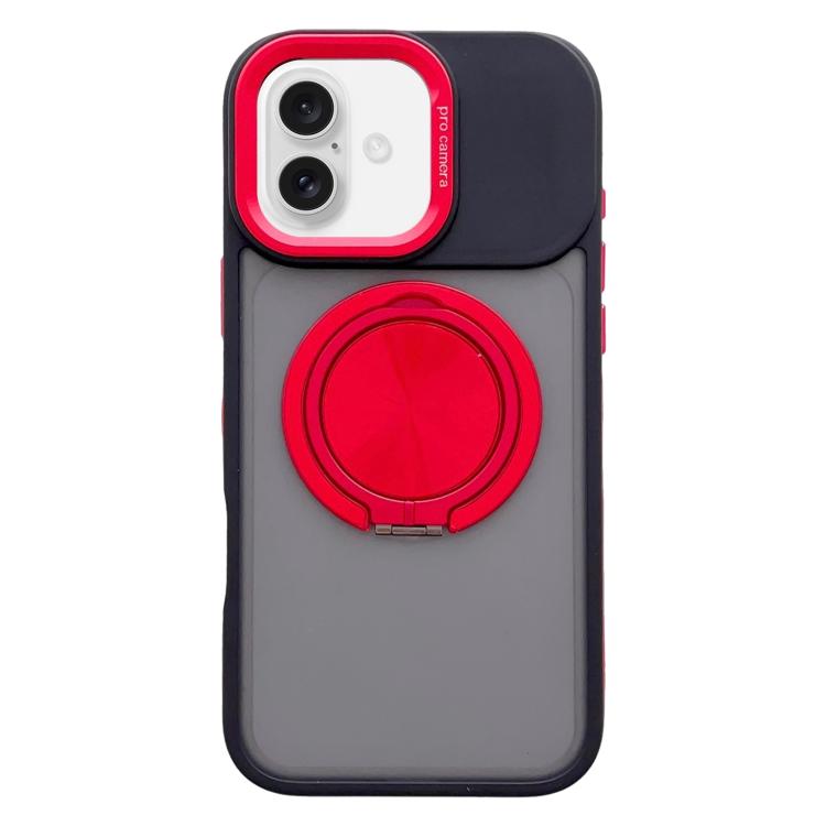 For iPhone 17 Skin Feel Frosted 360 Degree Rotation Magnetic Holder MagSafe Phone Case(Red)