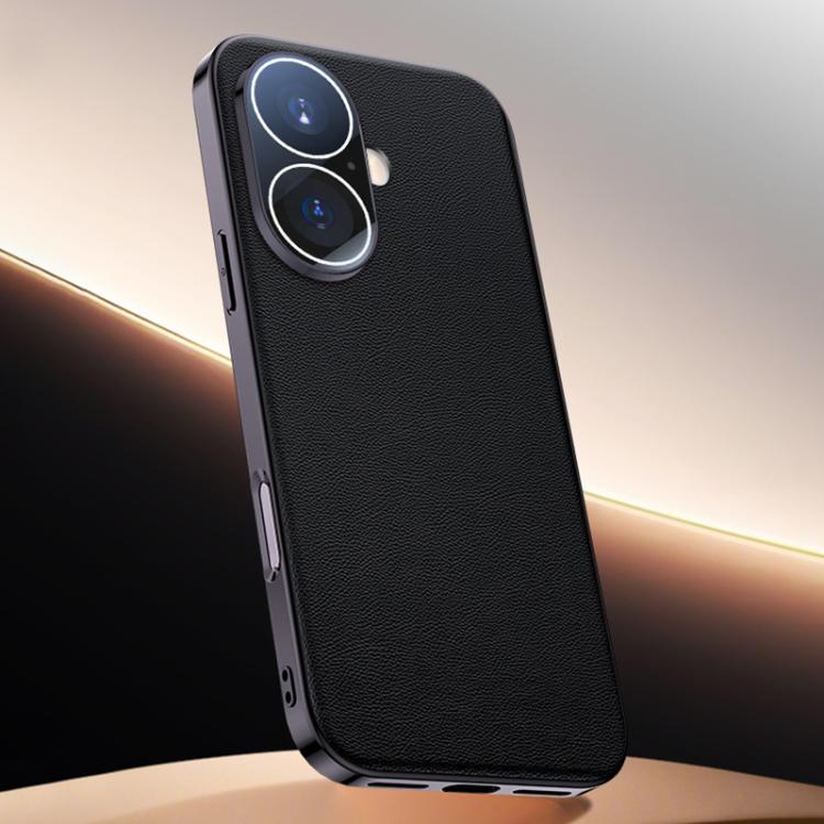 For iPhone 17 Skin Feel Leather Texture Cooling Phone Case(Black)