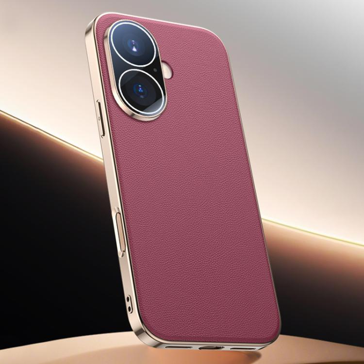 For iPhone 17 Skin Feel Leather Texture Cooling Phone Case(Red)