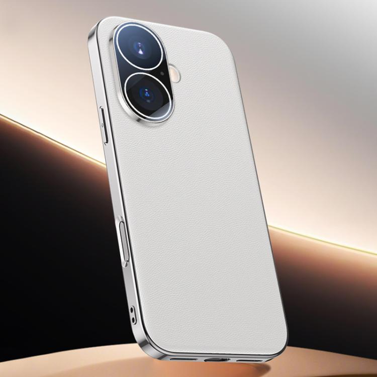 For iPhone 17 Skin Feel Leather Texture Cooling Phone Case(White)