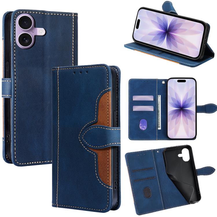For iPhone 17 Skin Feel Magnetic Buckle Leather Phone Case(Blue)