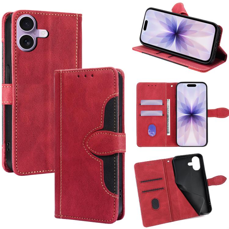 For iPhone 17 Skin Feel Magnetic Buckle Leather Phone Case(Red)