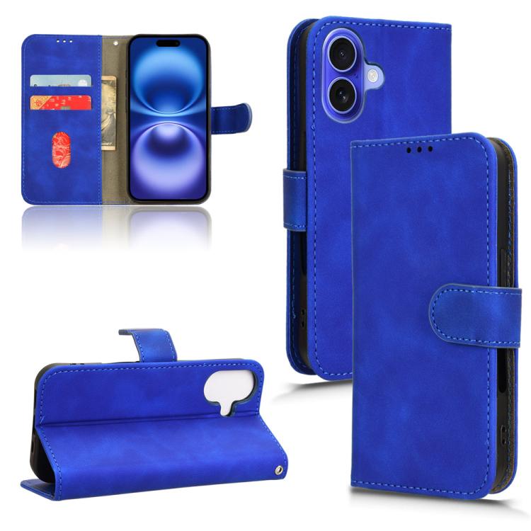 For iPhone 17 Skin Feel Magnetic Flip Leather Phone Case(Blue)