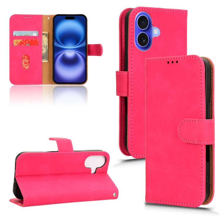 For iPhone 17 Skin Feel Magnetic Flip Leather Phone Case(Rose Red)