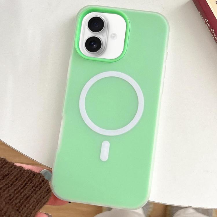 For iPhone 17 Skin Feel MagSafe Magnetic PC Hybrid TPU Phone Case(Green)