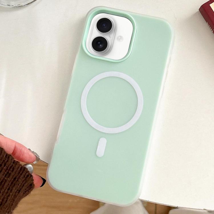 For iPhone 17 Skin Feel MagSafe Magnetic PC Hybrid TPU Phone Case(Light Cyan)