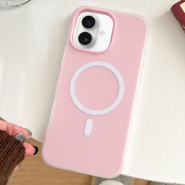 For iPhone 17 Skin Feel MagSafe Magnetic PC Hybrid TPU Phone Case(Light Pink)