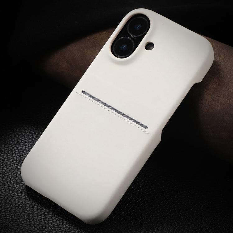 For iPhone 17 Skin Feel Sheepskin Card Slot Phone Case(White)