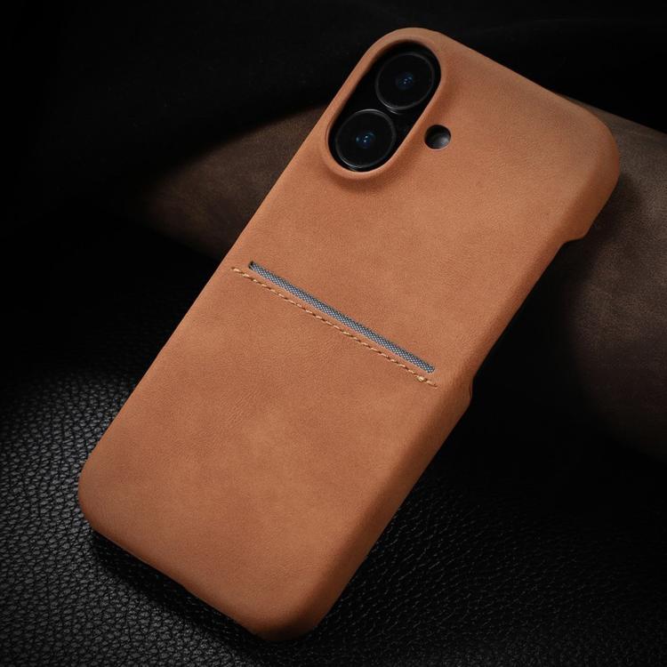 For iPhone 17 Skin Feel Sheepskin Card Slot Phone Case(Yellow)