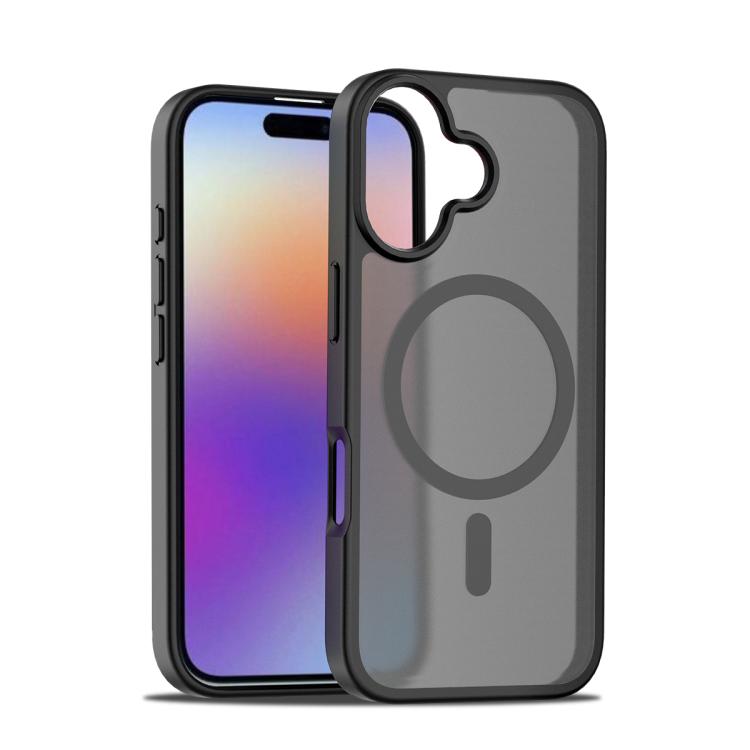 For iPhone 17 Skin Feel TPU Hybrid PC MagSafe Phone Case(Black)