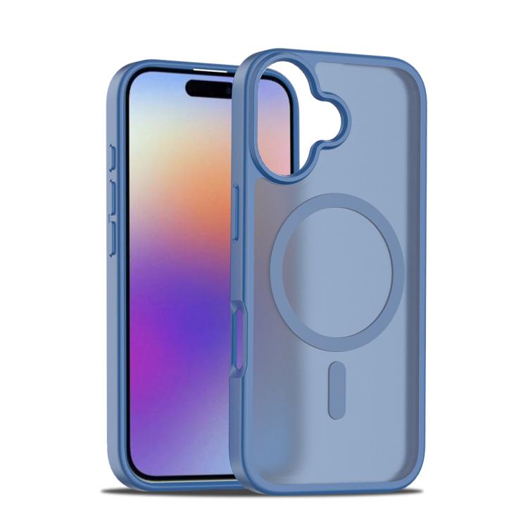 For iPhone 17 Skin Feel TPU Hybrid PC MagSafe Phone Case(Blue)