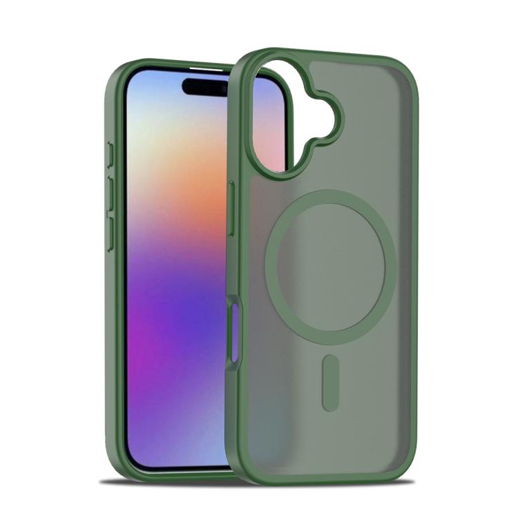 For iPhone 17 Skin Feel TPU Hybrid PC MagSafe Phone Case(Dark Green)