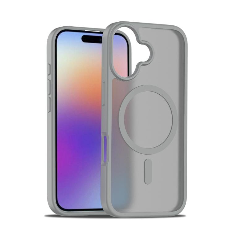 For iPhone 17 Skin Feel TPU Hybrid PC MagSafe Phone Case(Dark Grey)