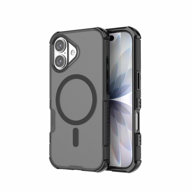 For iPhone 17 Skin-friendly Magnetic PC + TPU Hybrid Shockproof Phone Case(Black)