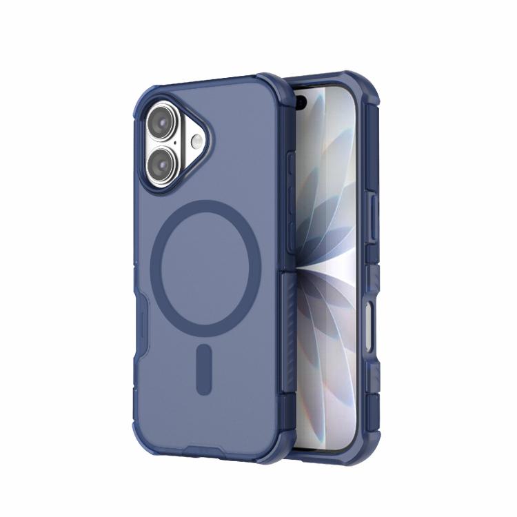 For iPhone 17 Skin-friendly Magnetic PC + TPU Hybrid Shockproof Phone Case(Blue)