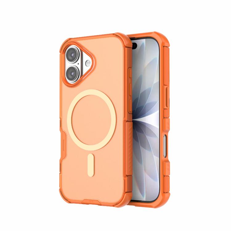 For iPhone 17 Skin-friendly Magnetic PC + TPU Hybrid Shockproof Phone Case(Orange)