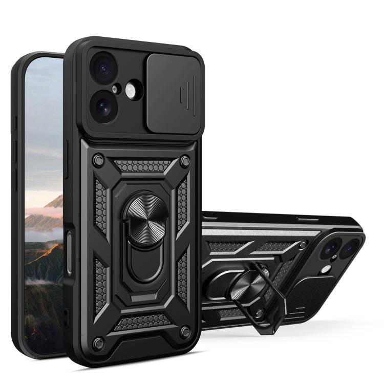 For iPhone 17 Sliding Camera Cover Design TPU+PC Phone Case(Black)