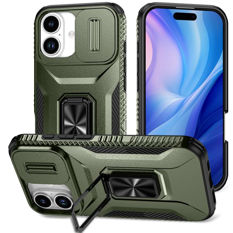 For iPhone 17 Sliding Camshield Holder Phone Case(Alpine Green)
