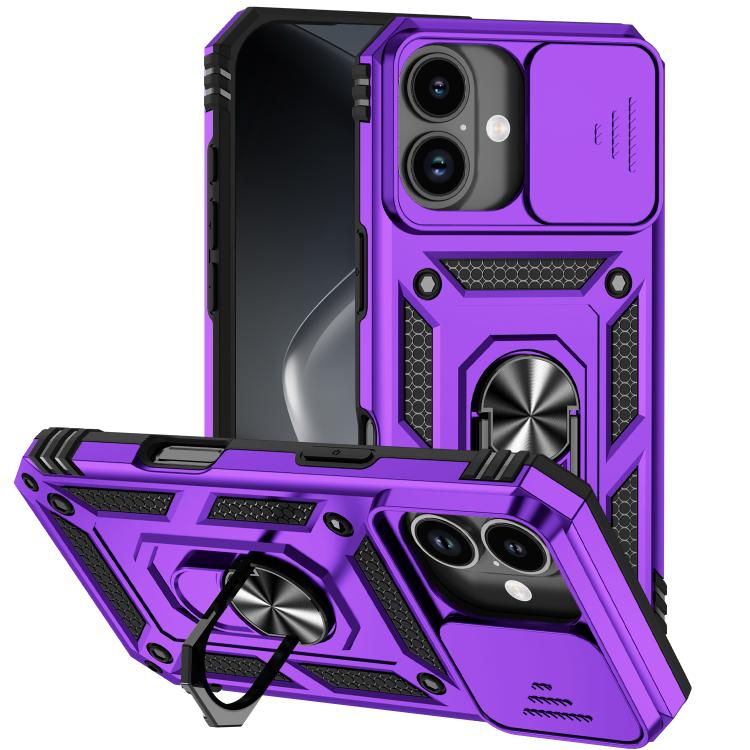 For iPhone 17 Sliding Camshield Holder Phone Case(Purple)