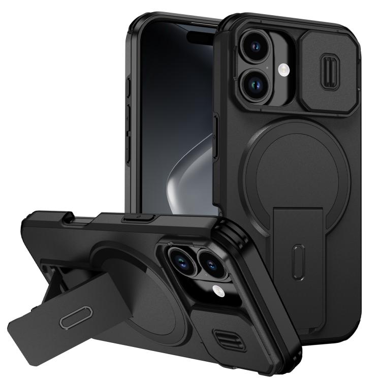 For iPhone 17 Sliding Camshield MagSafe Holder Phone Case(Black)