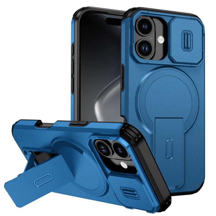 For iPhone 17 Sliding Camshield MagSafe Holder Phone Case(Blue)