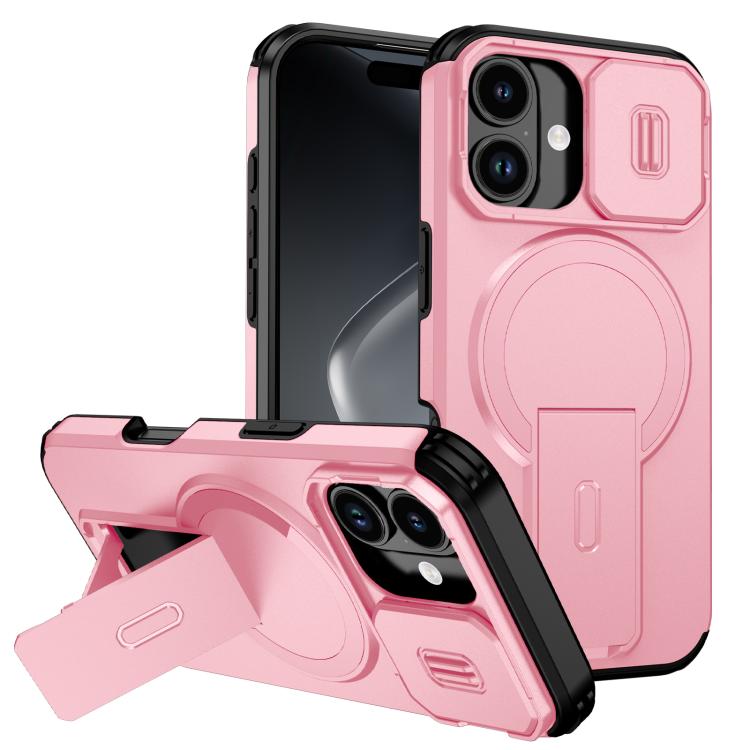 For iPhone 17 Sliding Camshield MagSafe Holder Phone Case(Pink)