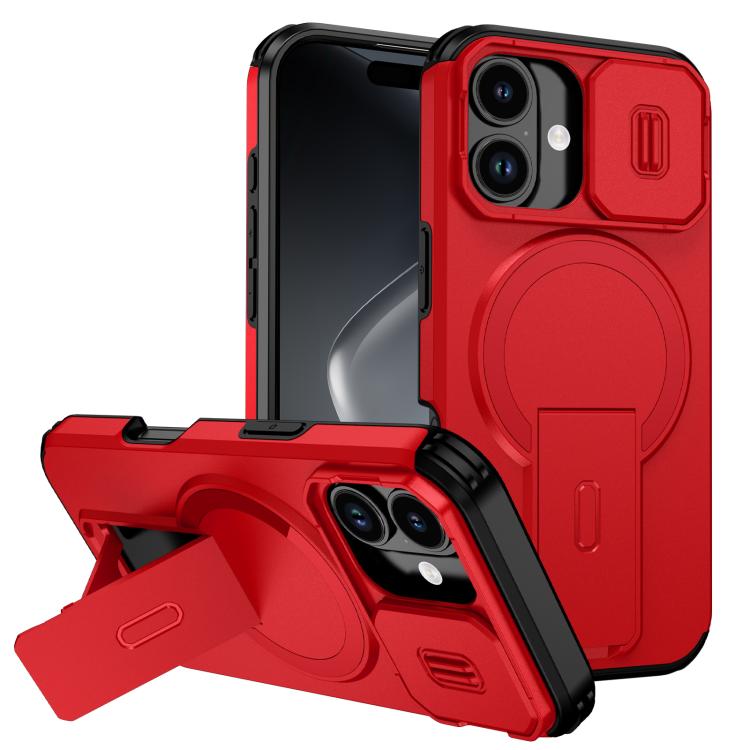 For iPhone 17 Sliding Camshield MagSafe Holder Phone Case(Red)