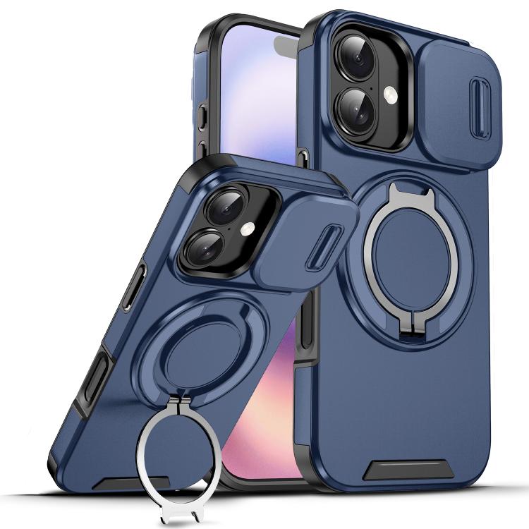 For iPhone 17 Sliding Camshield Ring Holder Phone Case(Blue)