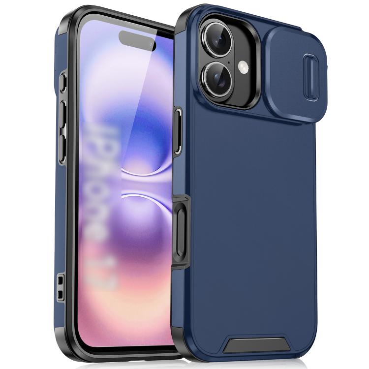 For iPhone 17 Sliding Camshield TPU + PC Phone Case(Blue)