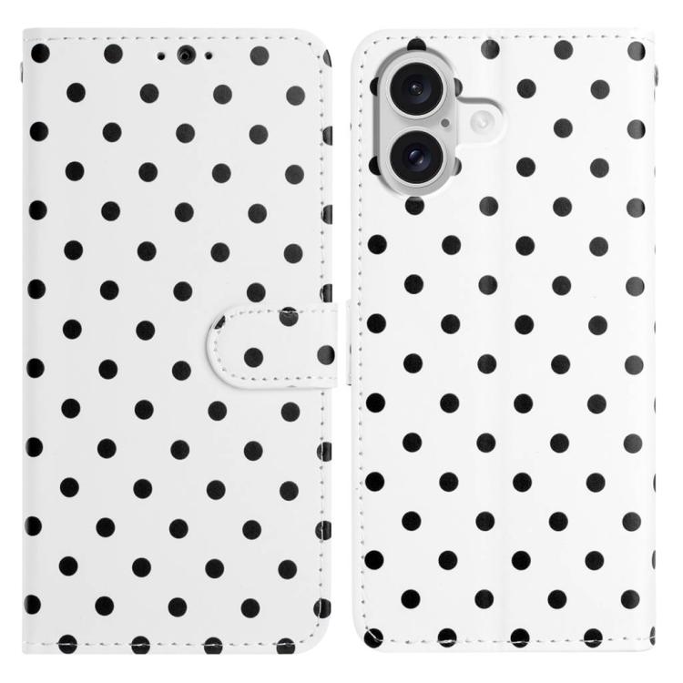 For iPhone 17 Small Dots Pattern Vegan Leather Phone Case(White)