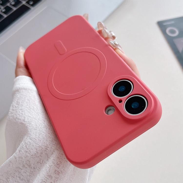 For iPhone 17 Solid Color Liquid Silicone MagSafe Magnetic Phone Case(Grass Purple)