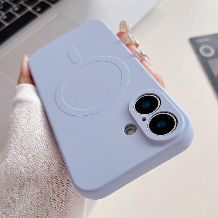 For iPhone 17 Solid Color Liquid Silicone MagSafe Magnetic Phone Case(Lilac Purple)