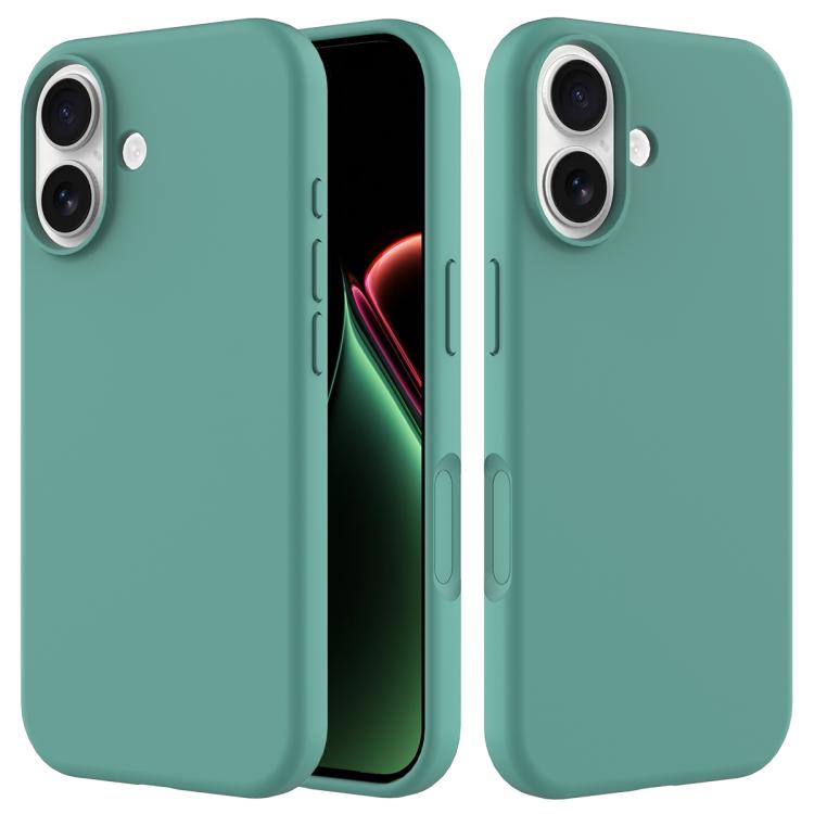 For iPhone 17 Solid Color Silicone Phone Case(Pine Needle Green)