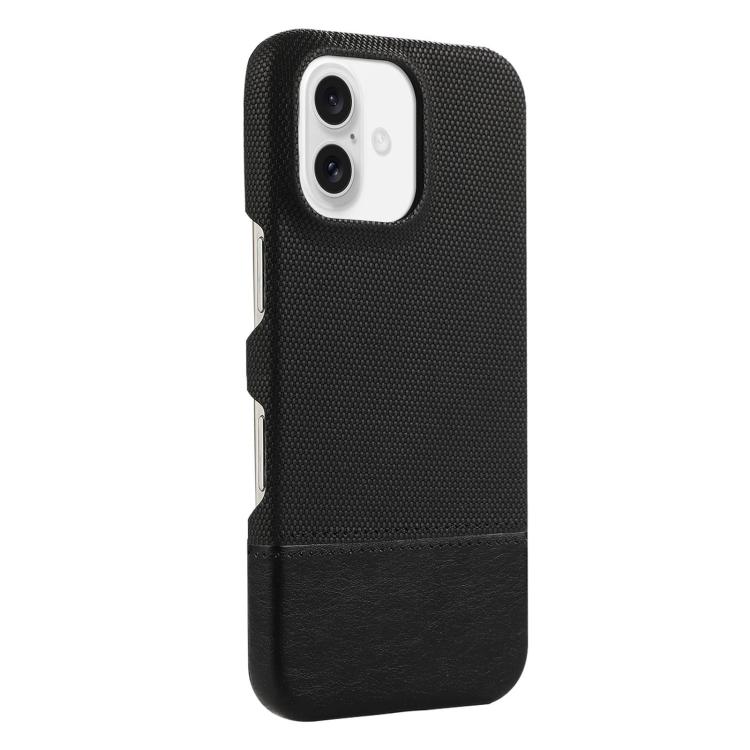 For iPhone 17 Stitching Cloth MagSafe Magnetic PC Hybrid PU Phone Case(Black)