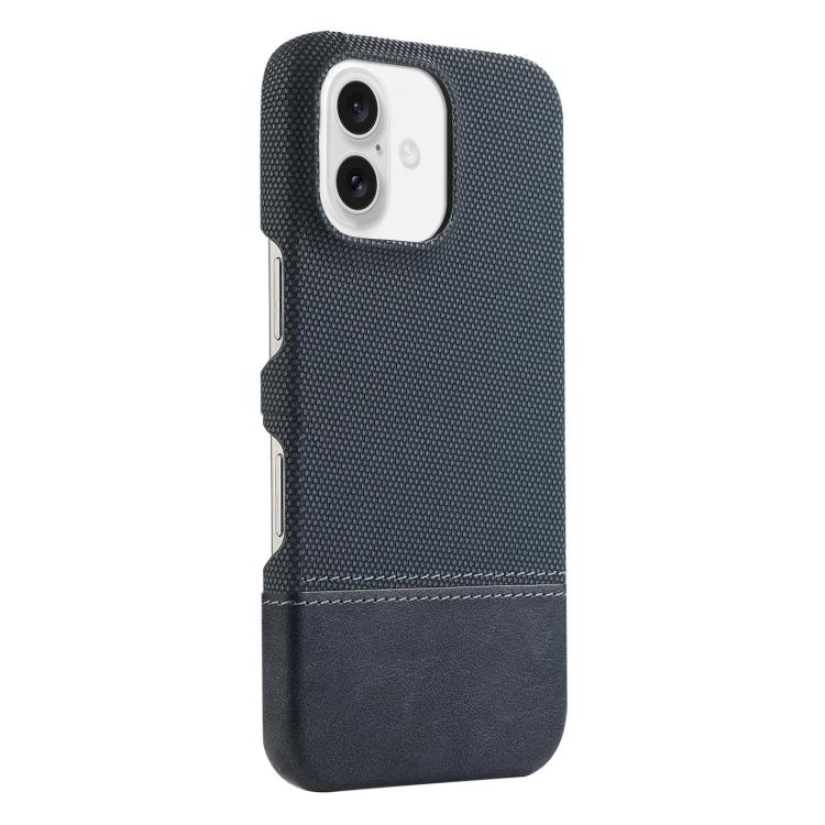For iPhone 17 Stitching Cloth MagSafe Magnetic PC Hybrid PU Phone Case(Dark Blue)