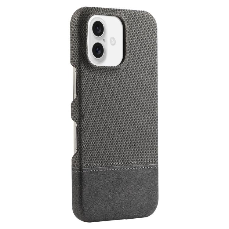 For iPhone 17 Stitching Cloth MagSafe Magnetic PC Hybrid PU Phone Case(Grey)