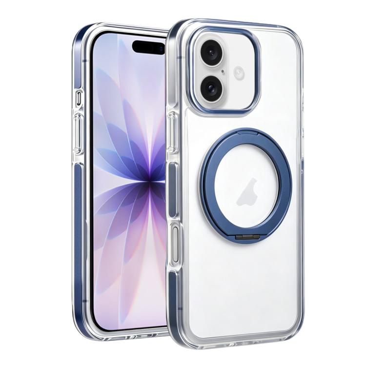 For iPhone 17 Stress Relief Holder Magnetic Phone Case(Dark Blue)