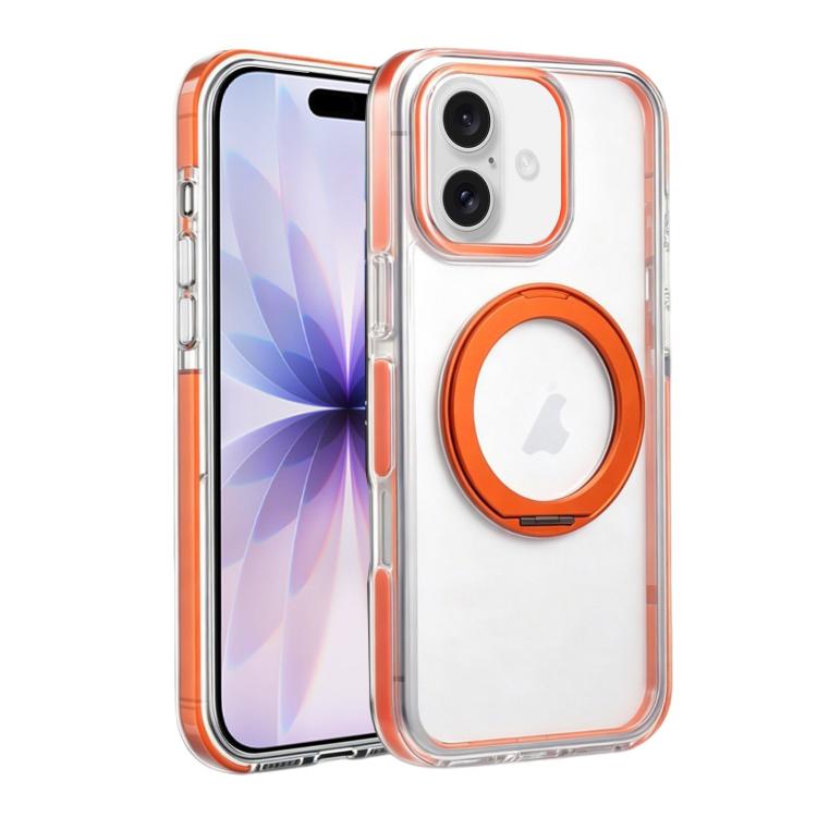 For iPhone 17 Stress Relief Holder Magnetic Phone Case(Orange)