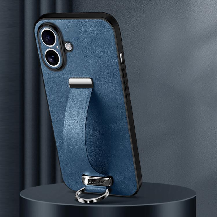 For iPhone 17 SULADA Tide Cool Series PC Hybrid Leather Texture Skin Feel Phone Case(Blue)