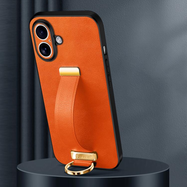 For iPhone 17 SULADA Tide Cool Series PC Hybrid Leather Texture Skin Feel Phone Case(Orange)