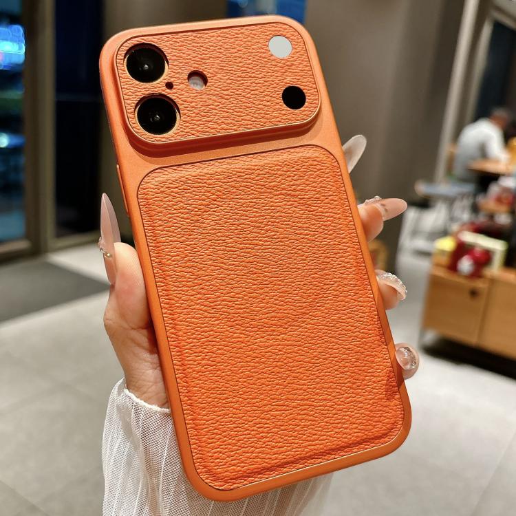 For iPhone 17 Transforms Into 17 Large Window Litchi Texture Magnetic Phone Case(Orange)