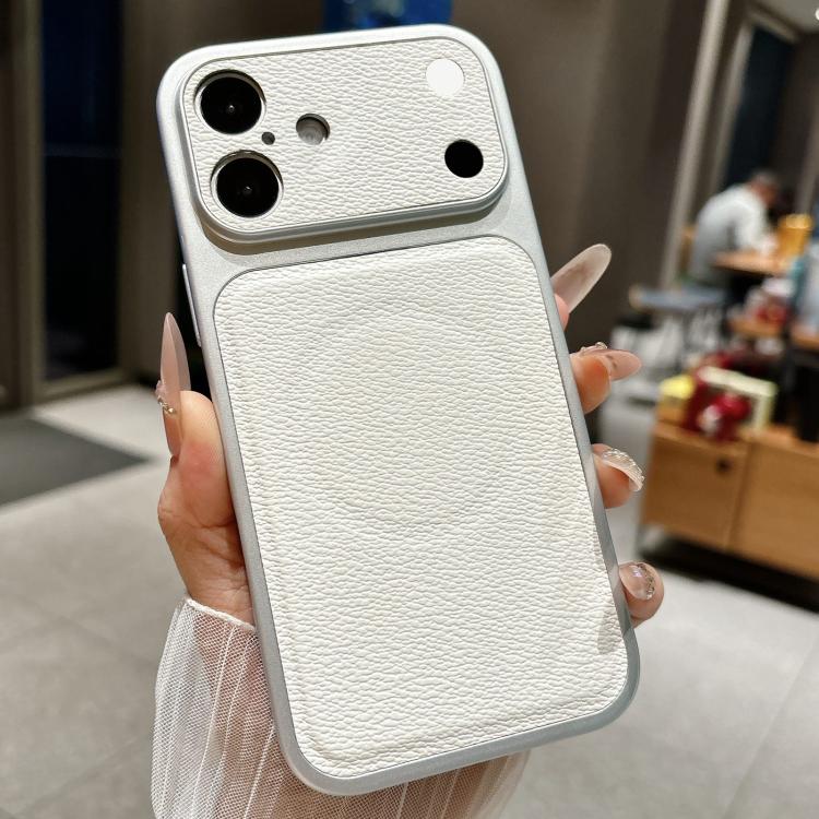 For iPhone 17 Transforms Into 17 Large Window Litchi Texture Magnetic Phone Case(White)