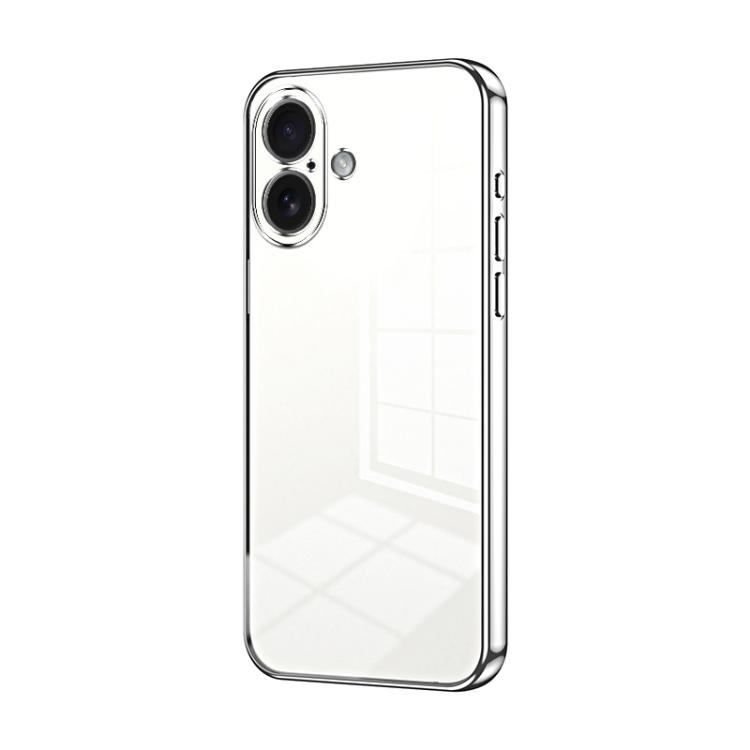 For iPhone 17 Transparent Plating Fine Hole Phone Case(Silver)
