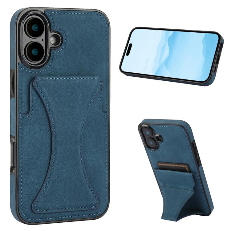 For iPhone 17 Ultra-thin Shockproof Phone Protective Case with Holder(Blue)