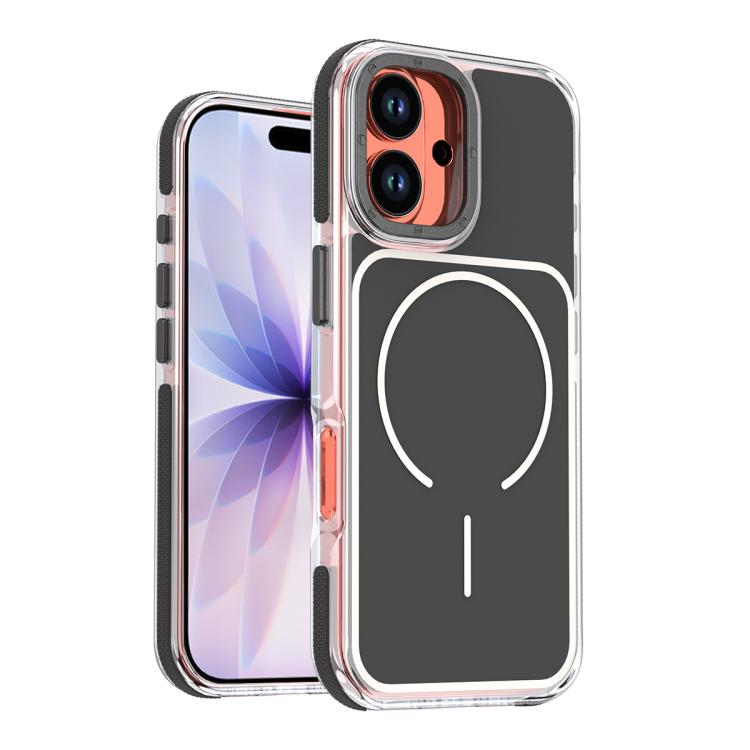 For iPhone 17 Vibrant Dual-color TPU + Acrylic Magnetic Phone Case(Black)
