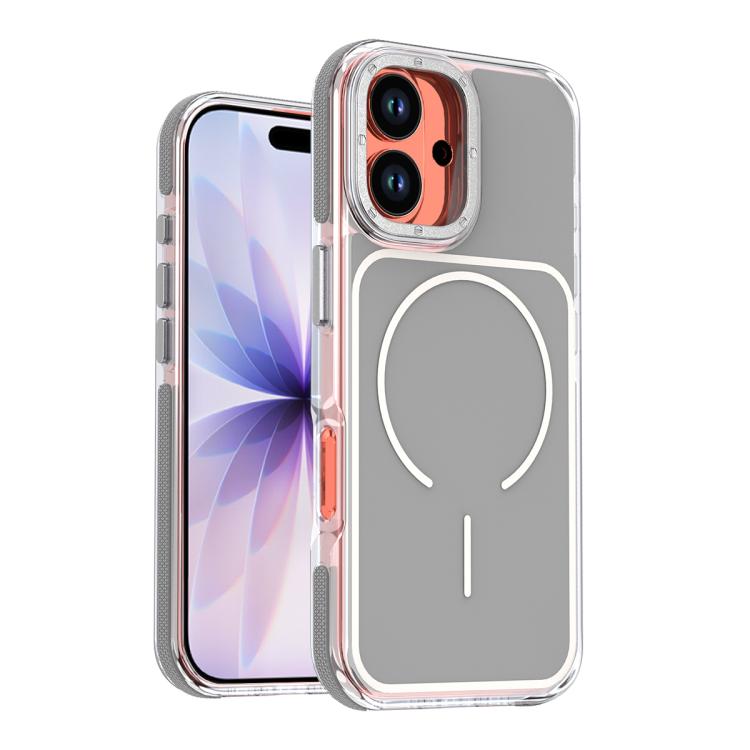 For iPhone 17 Vibrant Dual-color TPU + Acrylic Magnetic Phone Case(Gray)